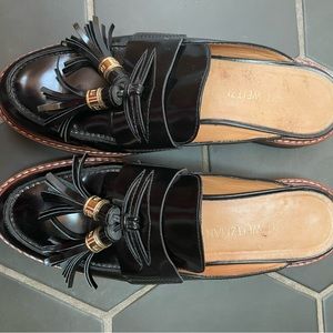 Stuart Weitzman Manila Loafer Patent Leather Mules